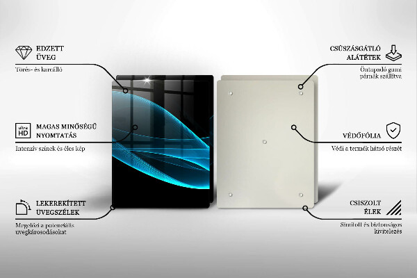 Herdabdeckung Blaue Abstraktion