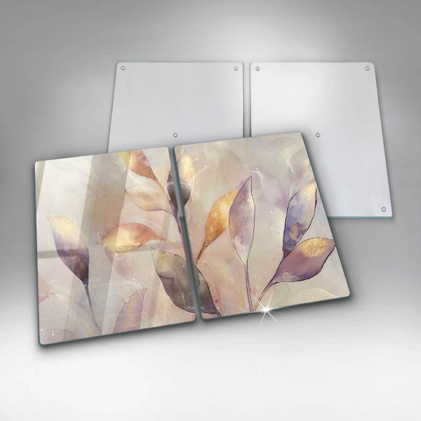 Herdabdeckung Bemalte Boho-Blätter