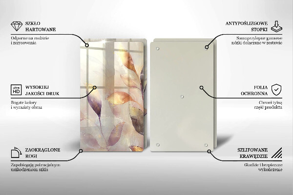 Herdabdeckung Bemalte Boho-Blätter