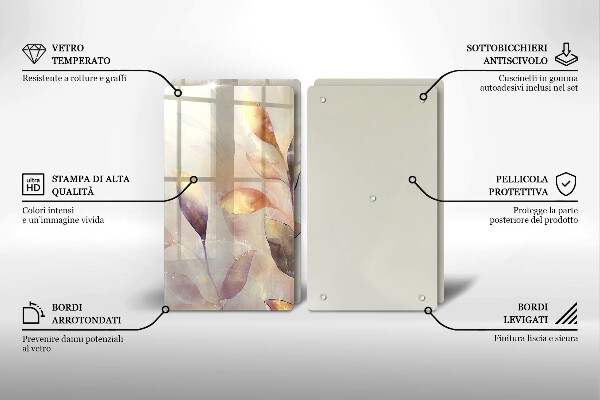 Herdabdeckung Bemalte Boho-Blätter