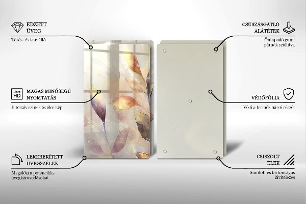 Herdabdeckung Bemalte Boho-Blätter