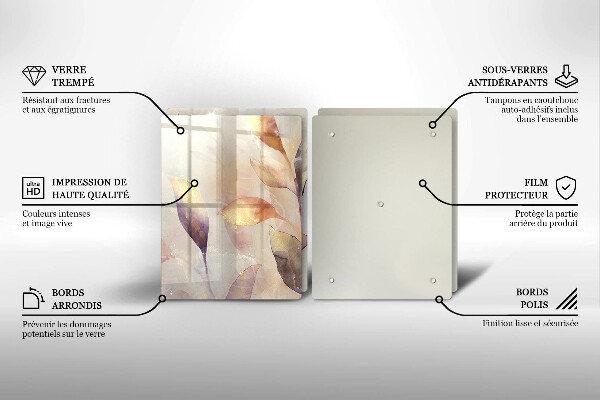 Herdabdeckung Bemalte Boho-Blätter