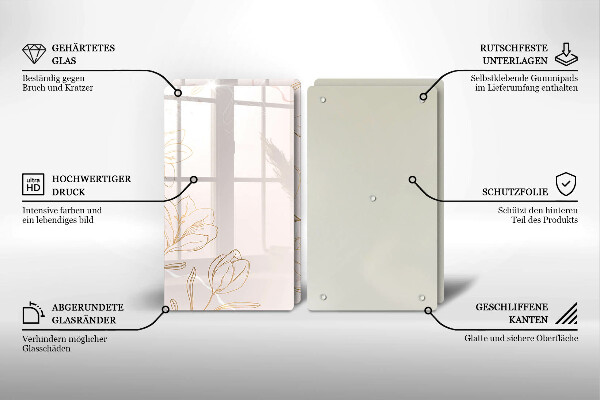 Herdabdeckung Blumenumrisse