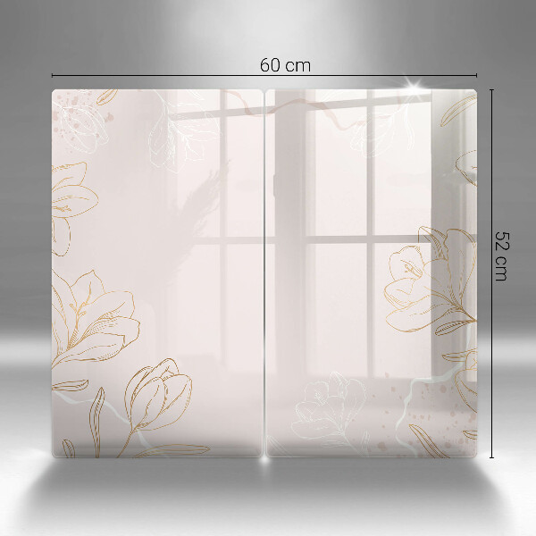 Herdabdeckung Blumenumrisse