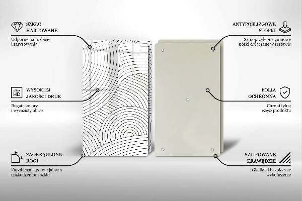 Herdabdeckung Abstraktion schwarzer Linien