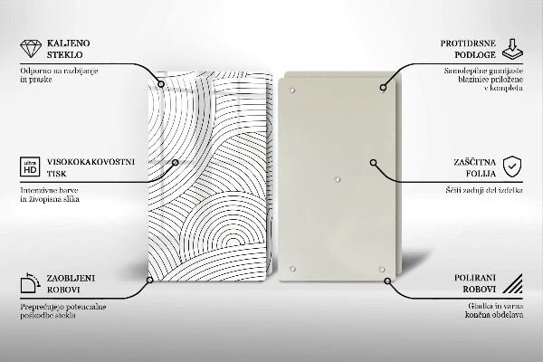 Herdabdeckung Abstraktion schwarzer Linien