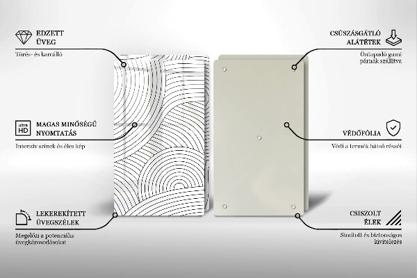Herdabdeckung Abstraktion schwarzer Linien