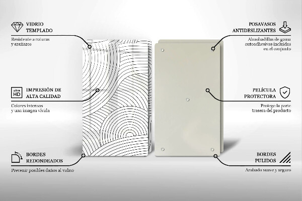 Herdabdeckung Abstraktion schwarzer Linien