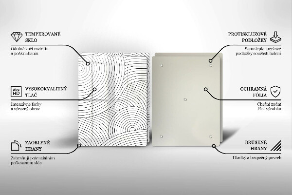 Herdabdeckung Abstraktion schwarzer Linien