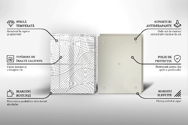 Herdabdeckung Abstraktion schwarzer Linien