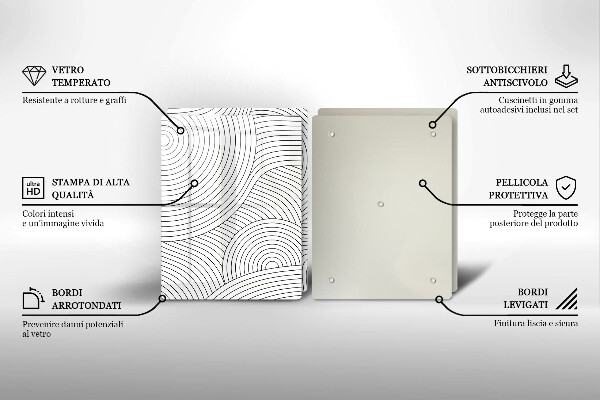 Herdabdeckung Abstraktion schwarzer Linien