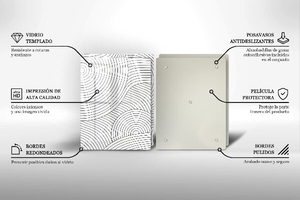 Herdabdeckung Abstraktion schwarzer Linien