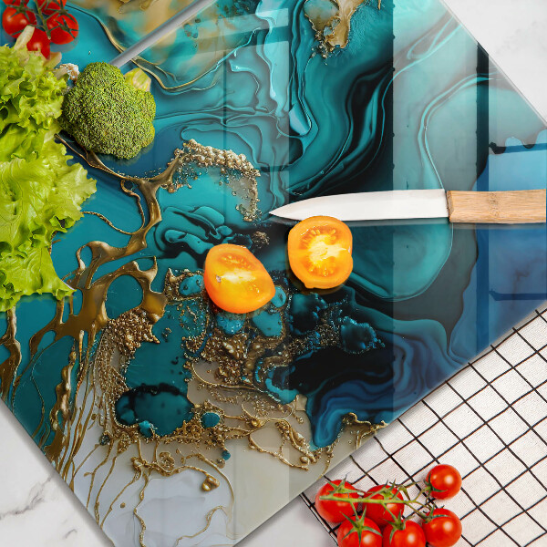 Herdabdeckung Türkisfarbene Abstraktion