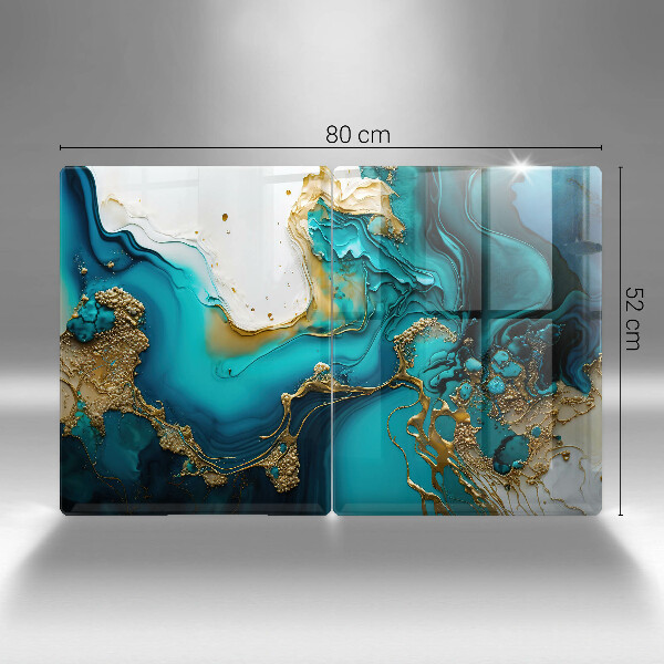 Herdabdeckung Türkisfarbene Abstraktion