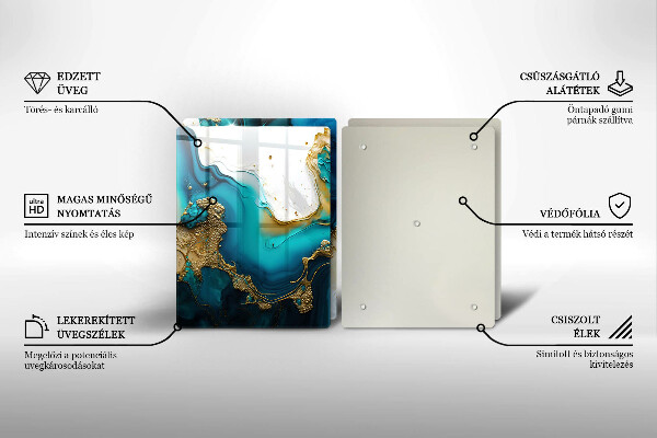 Herdabdeckung Türkisfarbene Abstraktion