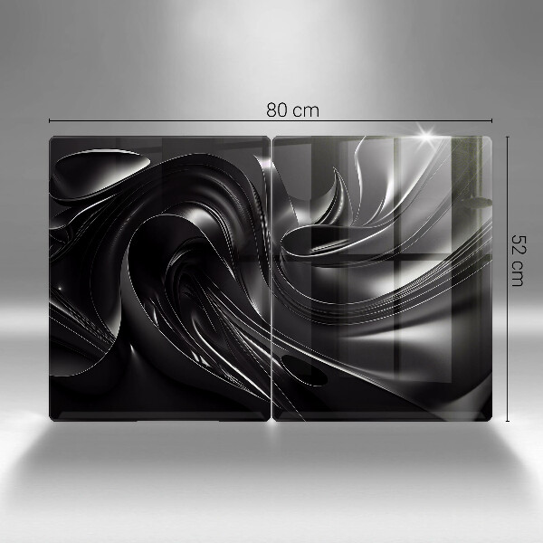 Herdabdeckplatte glas Abstrakte schwarze Masse