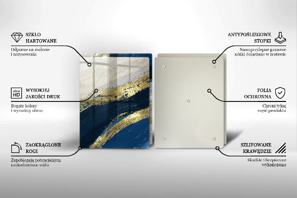 Herdabdeckplatte glas Textur mit Gold