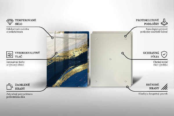 Herdabdeckplatte glas Textur mit Gold