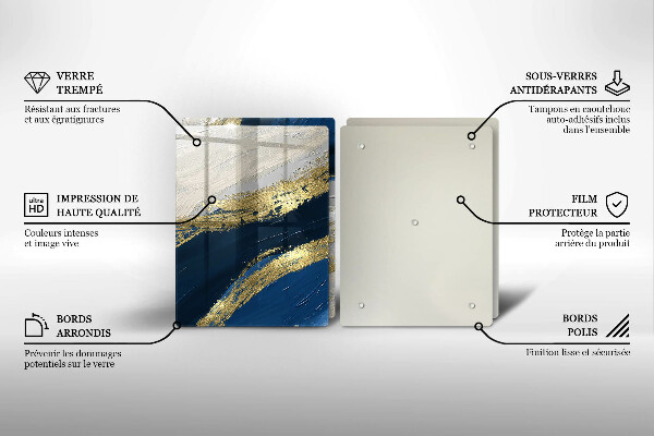 Herdabdeckplatte glas Textur mit Gold