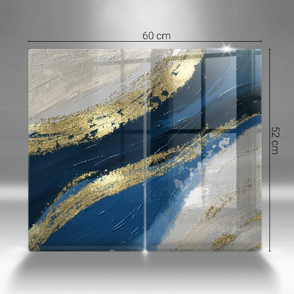 Herdabdeckplatte glas Textur mit Gold