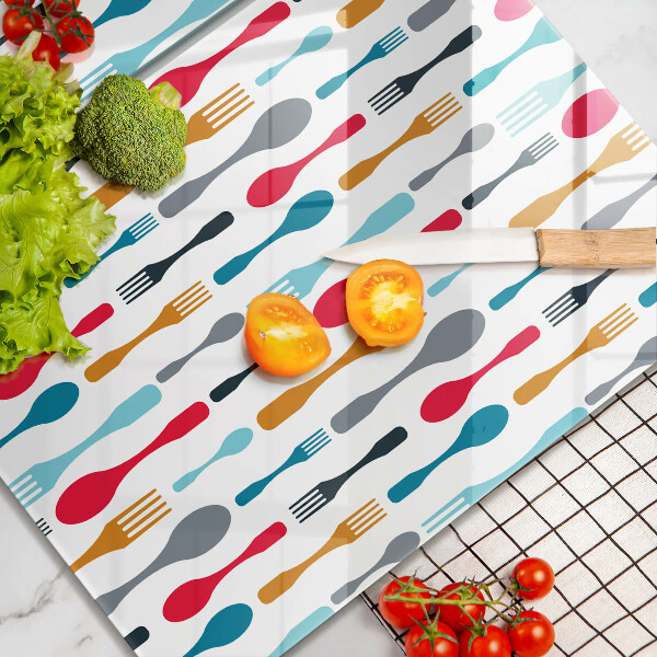 Herdabdeckplatte glas Löffelillustration