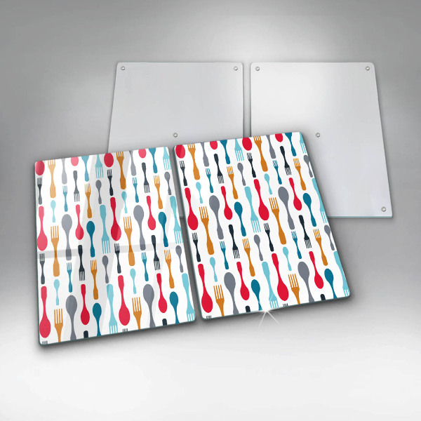 Herdabdeckplatte glas Löffelillustration