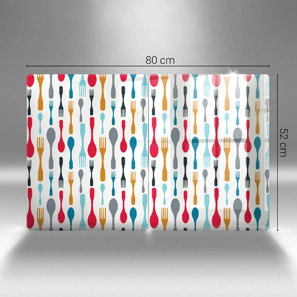 Herdabdeckplatte glas Löffelillustration