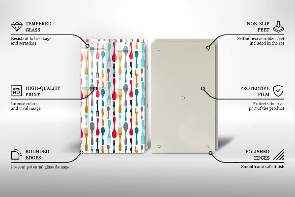 Herdabdeckplatte glas Löffelillustration