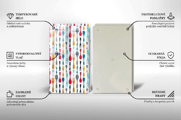 Herdabdeckplatte glas Löffelillustration