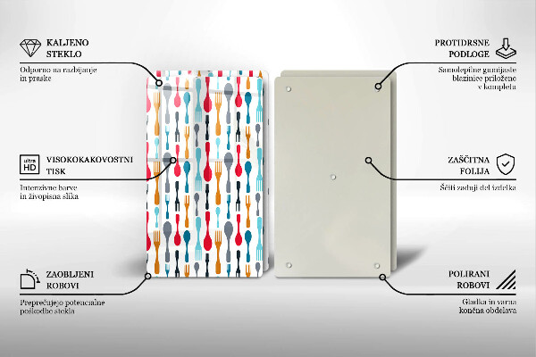 Herdabdeckplatte glas Löffelillustration