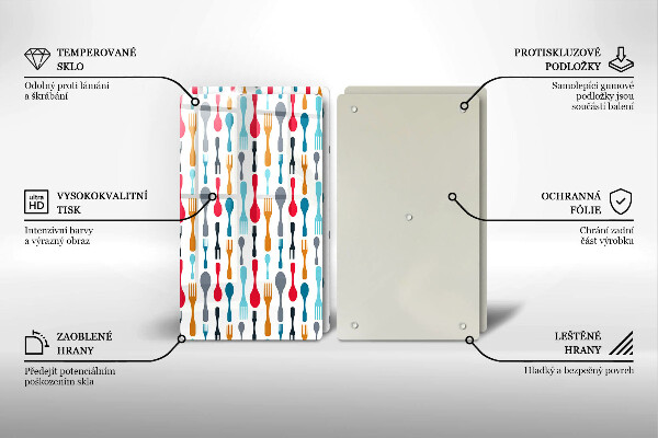 Herdabdeckplatte glas Löffelillustration