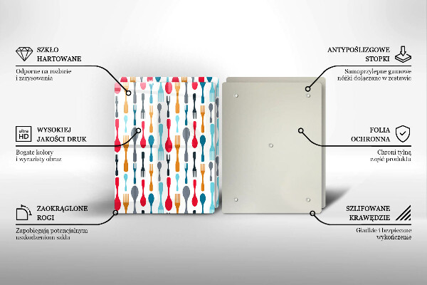 Herdabdeckplatte glas Löffelillustration