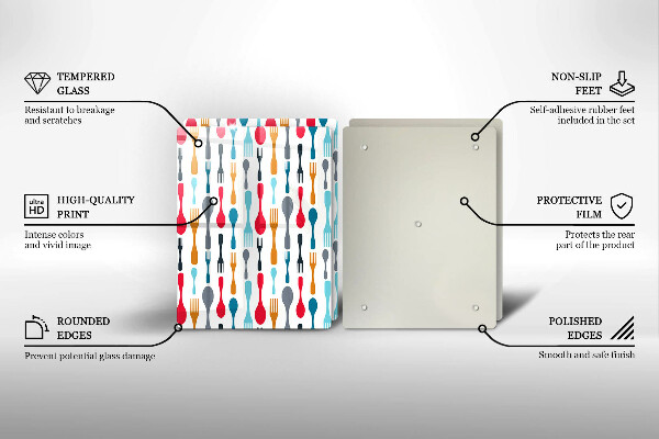 Herdabdeckplatte glas Löffelillustration