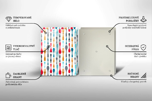 Herdabdeckplatte glas Löffelillustration