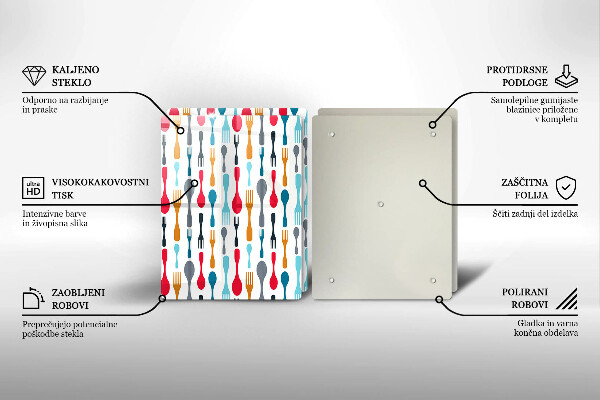 Herdabdeckplatte glas Löffelillustration