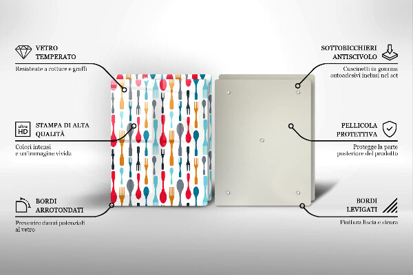 Herdabdeckplatte glas Löffelillustration