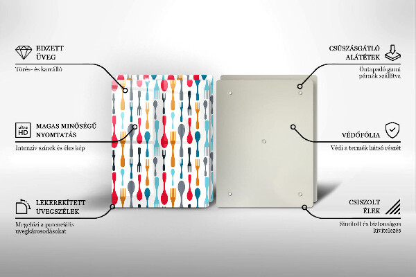 Herdabdeckplatte glas Löffelillustration