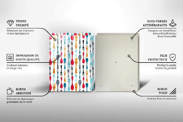 Herdabdeckplatte glas Löffelillustration