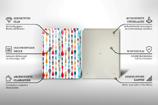 Herdabdeckplatte glas Löffelillustration
