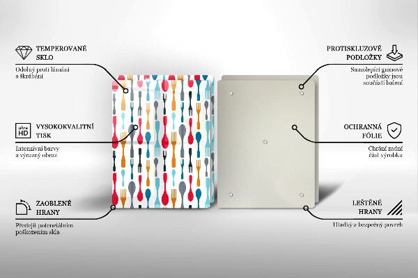 Herdabdeckplatte glas Löffelillustration