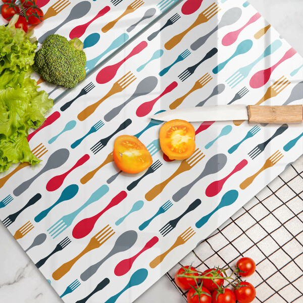 Herdabdeckplatte glas Löffelillustration