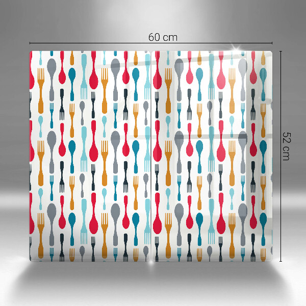 Herdabdeckplatte glas Löffelillustration