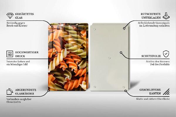 Herdabdeckplatte glas Fusilli