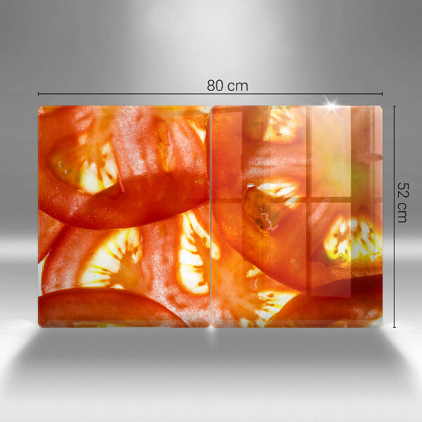 Herdabdeckplatte glas Eine Scheibe rote Tomate