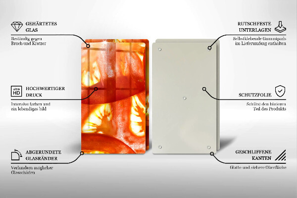 Herdabdeckplatte glas Eine Scheibe rote Tomate