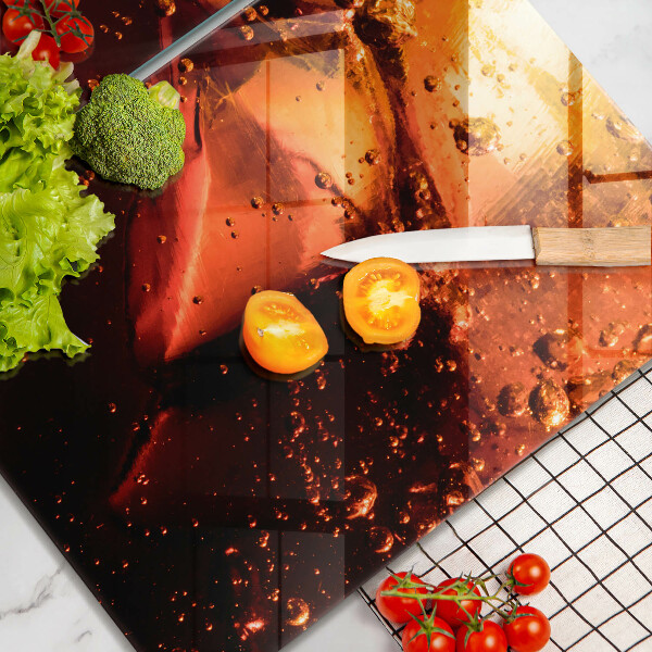 Herdabdeckplatte glas Cola-Getränk mit Eis