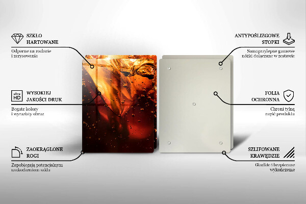 Herdabdeckplatte glas Cola-Getränk mit Eis