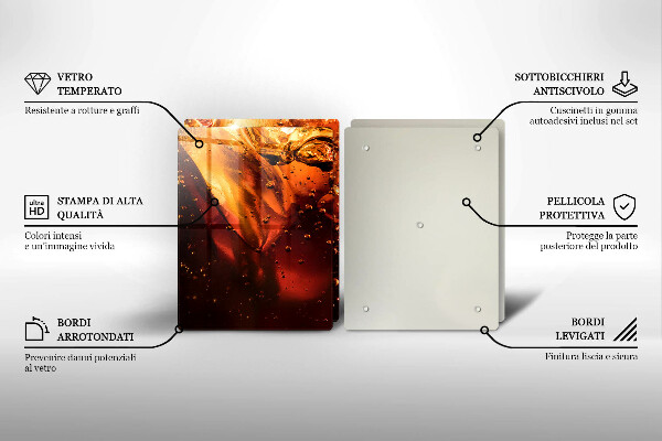 Herdabdeckplatte glas Cola-Getränk mit Eis