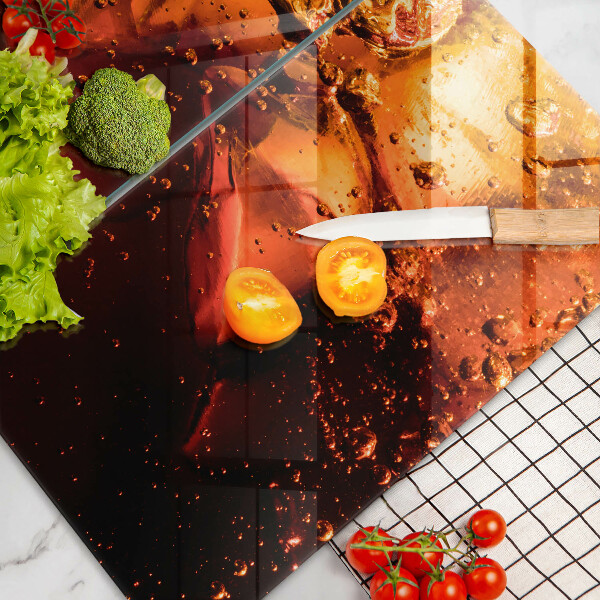 Herdabdeckplatte glas Cola-Getränk mit Eis