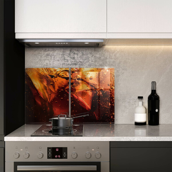 Herdabdeckplatte glas Cola-Getränk mit Eis